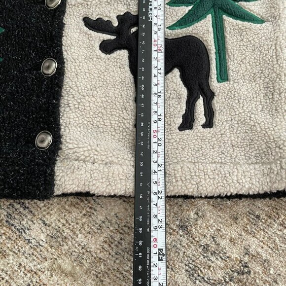 Christopher & Banks Ugly Christmas Sweater Vest Womens Sz M Embroidered Holiday - Picture 10 of 11